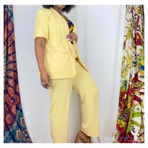 Bright Yellow Vintage Two-piece Suit